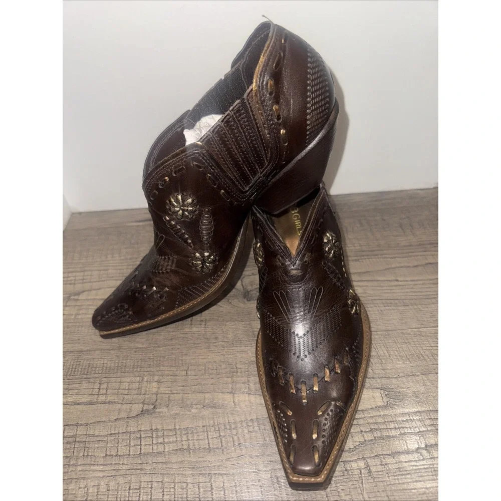 BCBG Western Leather Booties